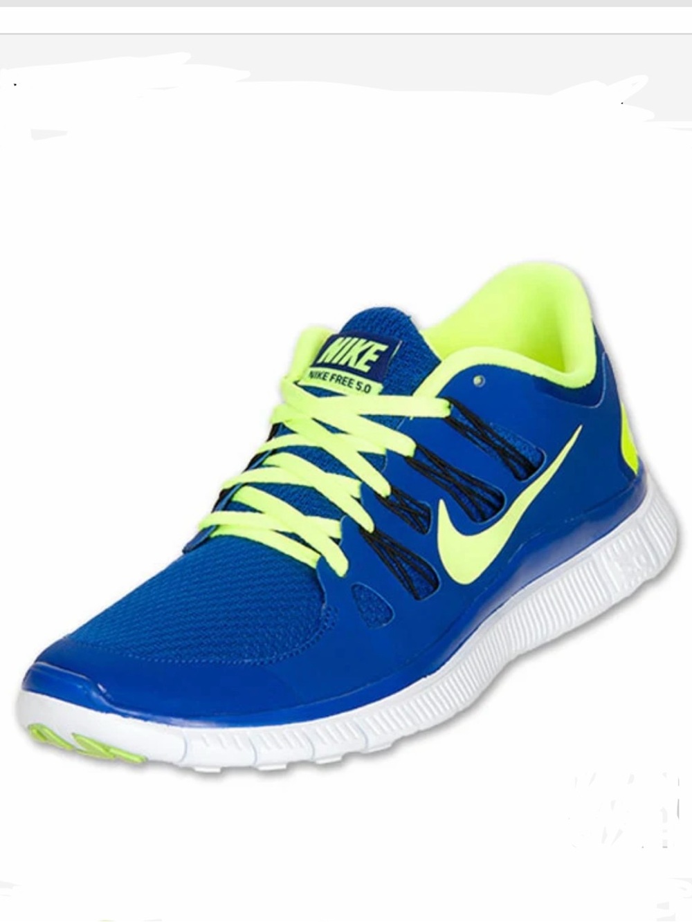 Nike Women’s Size Free 5.0+ Running Blue and Neon Yellow Athletic Sneakers 7.5